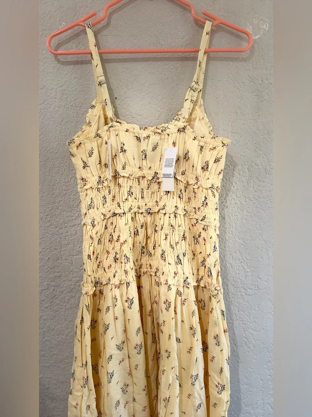 Abercrombie & Fitch Bra-Free Smocked Drop-Waist Maxi size Small 100% cotton NWT